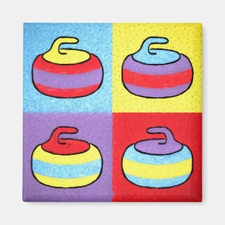 Pop Art Rocks Curling Design Magnet