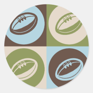 Pop Art Rugby Classic Round Sticker