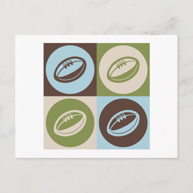 Pop Art Rugby Postcard (Front)