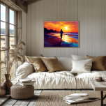 Pop Art Running at Sunset  – Beach Jogger Art Poster<br><div class="desc">This vibrant pop art scene captures the joy of running along the beach at sunset, featuring bold colours that evoke a sense of freedom and tranquillity. Perfect for running enthusiasts and anyone inspired by sunsets and seaside views, this artwork is a celebration of motion and nature. Customise the horizon with...</div>