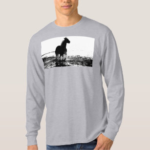 Pop Art Running Horse Template Elegant Grey T-Shirt