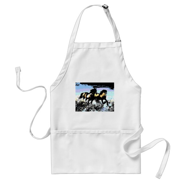 Pop Art Running Horses Standard Apron (Front)