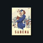Pop art Sabena Ex Belgian Airlines Canvas Print<br><div class="desc">Own vector popart work in four colours inspired by a vintage postcard from Sabena, which was the national airline of Belgium from 1923 to 2001, until it went bankrupt. Note: this is a newly created work, not a reproduction. The font that makes the name Sabena is not the original font,...</div>