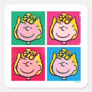 Pop Art Sally   Mod for You Pattern Square Sticker