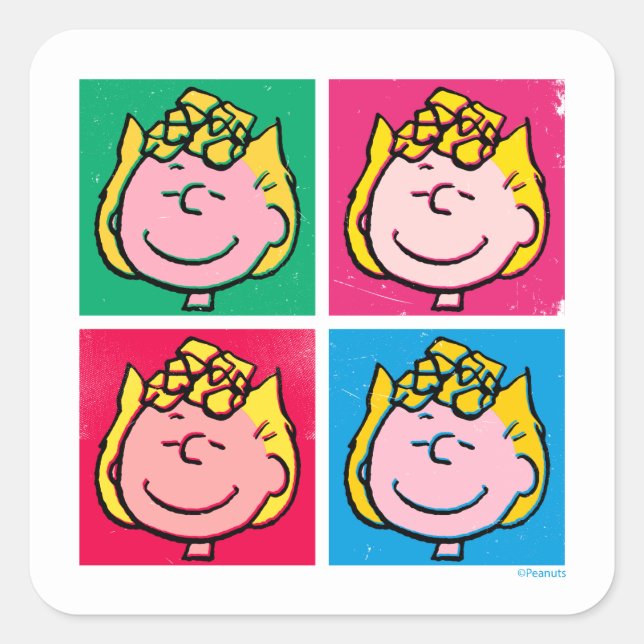 Pop Art Sally | Mod for You Pattern Square Sticker (Front)