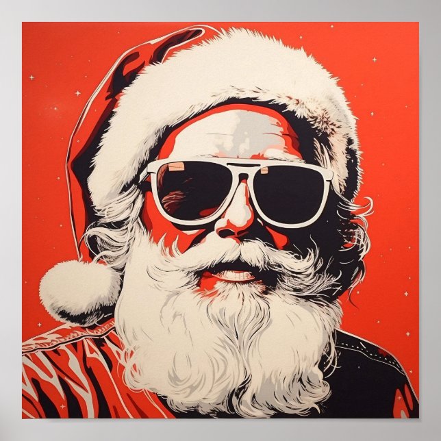 Pop Art Santa Claus Poster (Front)
