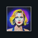 Pop Art Scarlett Johansson Portrait Canvas Print<br><div class="desc">Portrait of Scarlett Johansson in Pop Art style. The original painting was done in acrylics on canvas 20x20.</div>