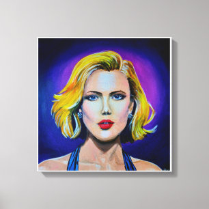 Pop Art Scarlett Johansson Portrait Canvas Print