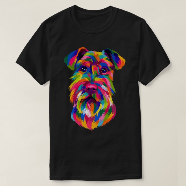Pop Art Schnauzer Cute Paw Pet Gift Men Women Kids T-Shirt (Design Front)