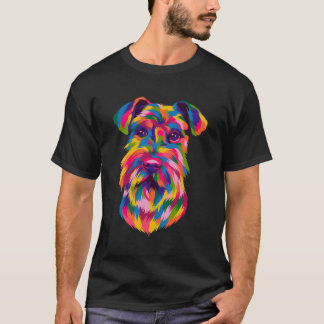 Pop Art Schnauzer Cute Paw Pet Gift Men Women Kids T-Shirt