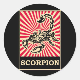 Pop Art Scorpion Classic Round Sticker