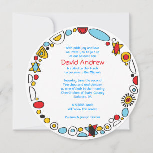 POP ART SCRIBBLY Bar Mitzvah Invitation