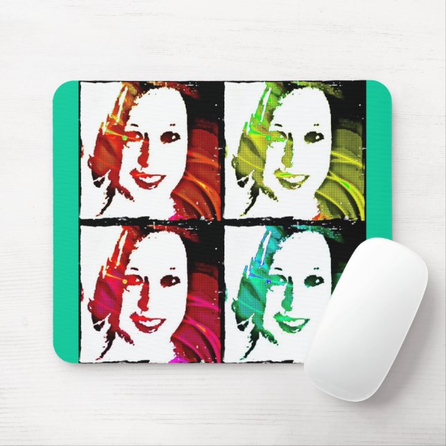 Pop Art Self Portrait Mouse Mat (With Mouse)