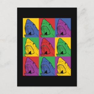 Pop Art Shark Postcard