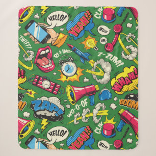 Pop Art Sherpa Blanket