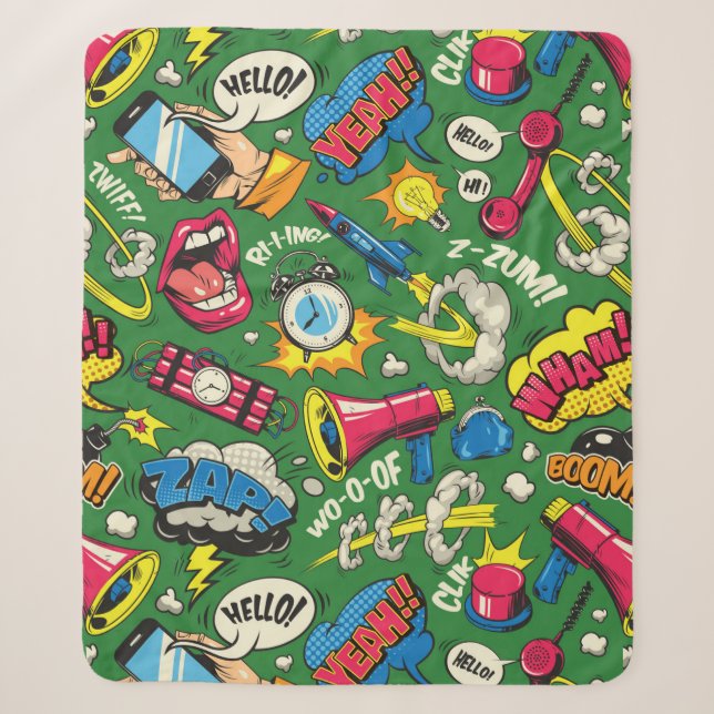 Pop Art Sherpa Blanket (Front)