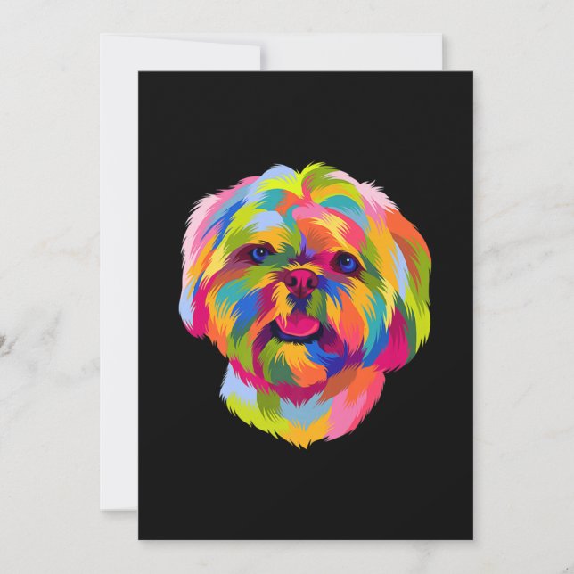 Pop Art Shih Tzu Cute Puppy Owner Thank You Card (Front)