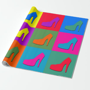 Pop art shoes wrapping paper