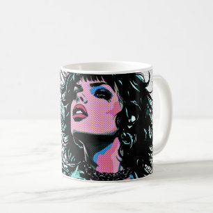 Pop Art Singer Teal Pink Musicians Music Lovers Coffee Mug