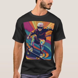 Pop Art Skater – Colour Splash Extreme Sports T-Sh T-Shirt