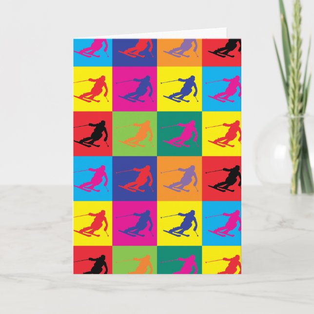 Pop Art Skiing Card (Front)