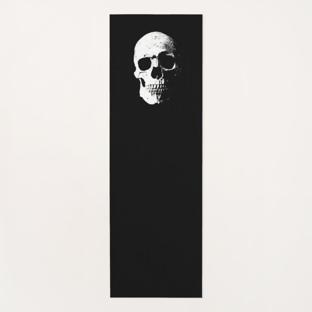 Pop Art Skull Black And White Fitness Template Yoga Mat (Front)