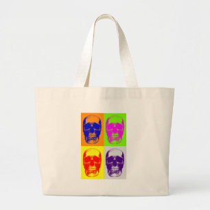 Pop Art Skull Large Tote Bag