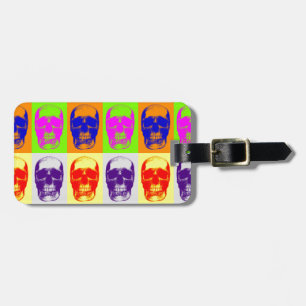Pop Art Skull Luggage Tag