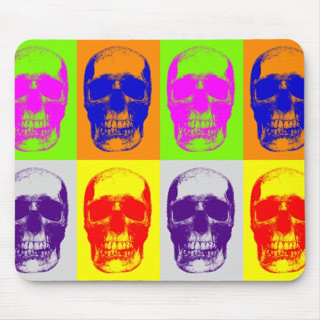 Pop Art Skull Mouse Mat (Front)