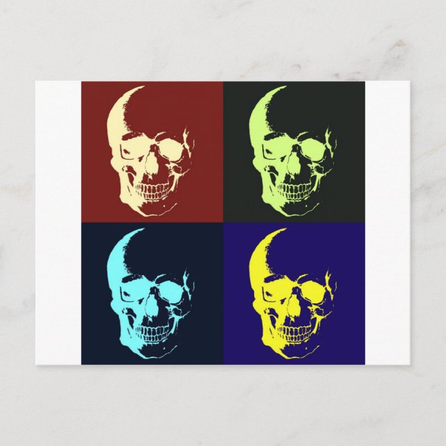 Pop Art Skull Postcard (Front)