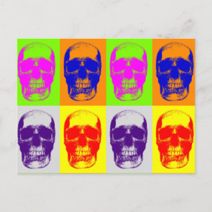 Pop Art Skull Postcard