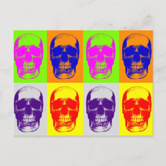 Pop Art Skull Postcard (Front)