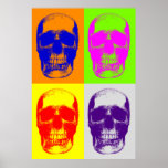 Pop Art Skull Poster<br><div class="desc">Fantasy Art and Heavy Metal Images - 4 Colours Skull Artwork</div>