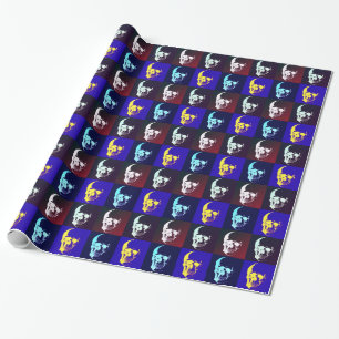 Pop Art Skull Retro Style Miami Wrapping Paper