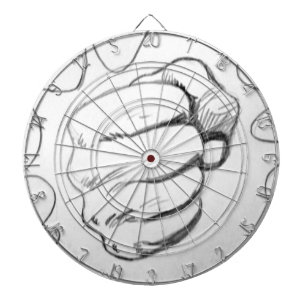 Pop Art Smash Punch Pencil Sketch Dartboard