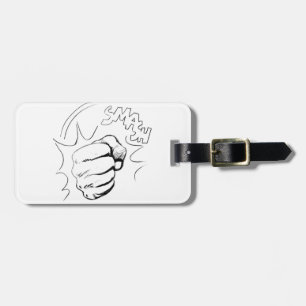 Pop Art Smash Punch Pencil Sketch Luggage Tag