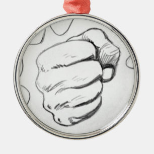 Pop Art Smash Punch Pencil Sketch Metal Tree Decoration