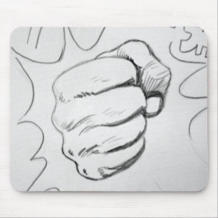 Pop Art Smash Punch Pencil Sketch Mouse Mat
