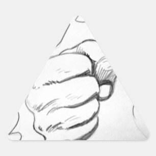 Pop Art Smash Punch Pencil Sketch Triangle Sticker