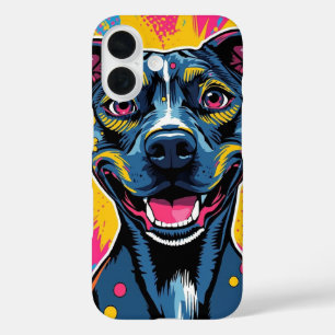 Pop Art Smile – The Power of a Happy Dog iPhone 16 Case