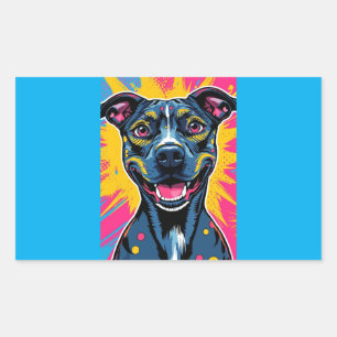 Pop Art Smile – The Power of a Happy Dog Rectangular Sticker