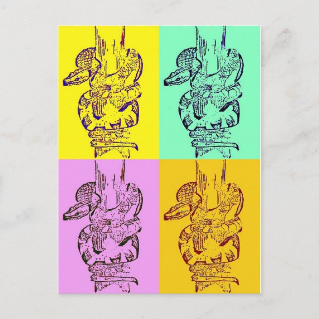 Pop Art Snakes Postcard (Front)