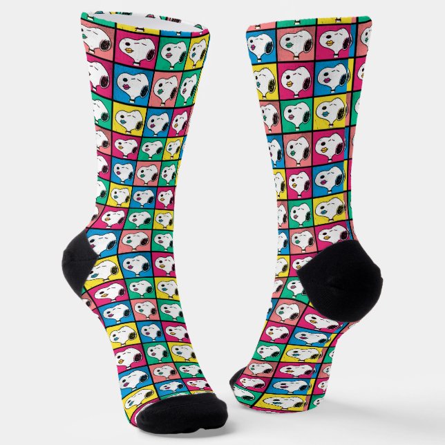 Pop Art Snoopy Lips | Mod for You Pattern Socks (Angled)