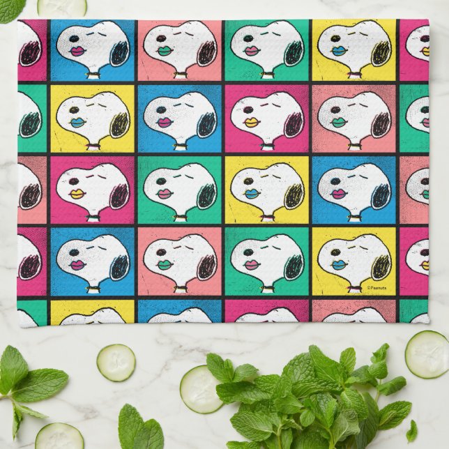 Pop Art Snoopy Lips | Mod for You Pattern Tea Towel (Folded)