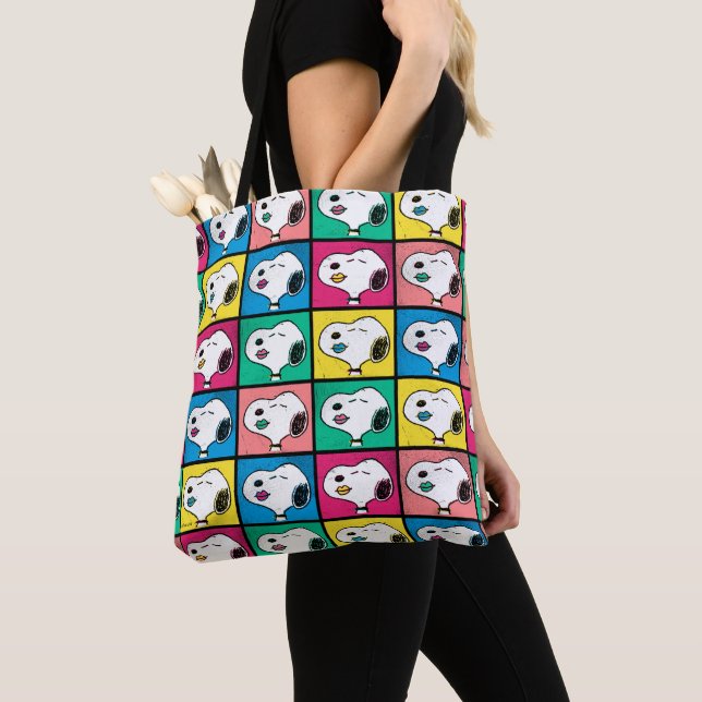 Pop Art Snoopy Lips | Mod for You Pattern Tote Bag (Close Up)