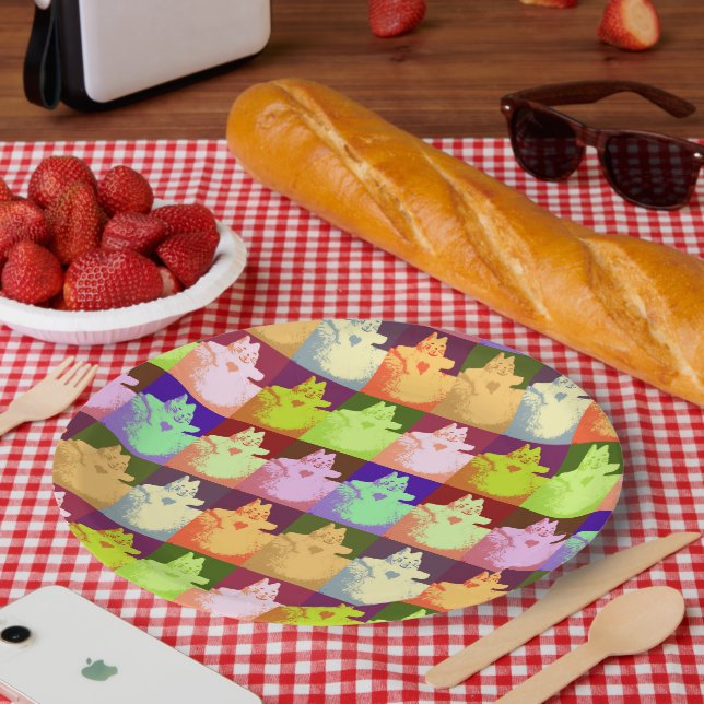 Pop Art Snow Kitty Paper Plate (Picnic)