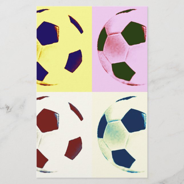 Pop Art Soccer Balls Stationery (Front)
