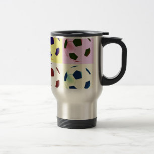 Pop Art Soccer Balls Travel Mug