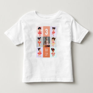 Pop Art Soft Pastel Baby Ballerina Birthday Photo Toddler T-Shirt