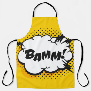Pop art speech bubble drawing with text. Cartoon s Apron